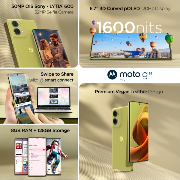 Motorola G85 5G (Olive Green, 128 GB) (8 GB RAM)