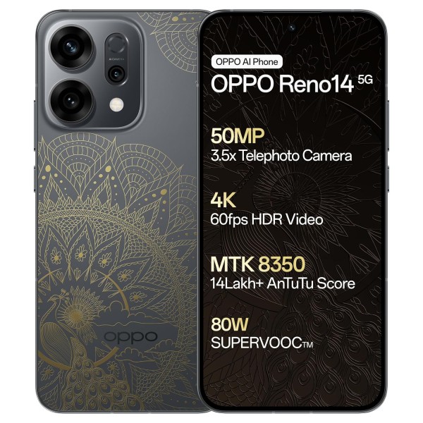 Oppo Reno14 5G (Gold, 8GB RAM, 256GB Storage)