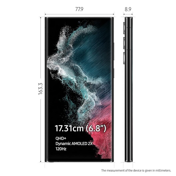 Samsung Galaxy S22 Ultra 5G (Phantom Black, 12GB, 256GB Storage) refurbished