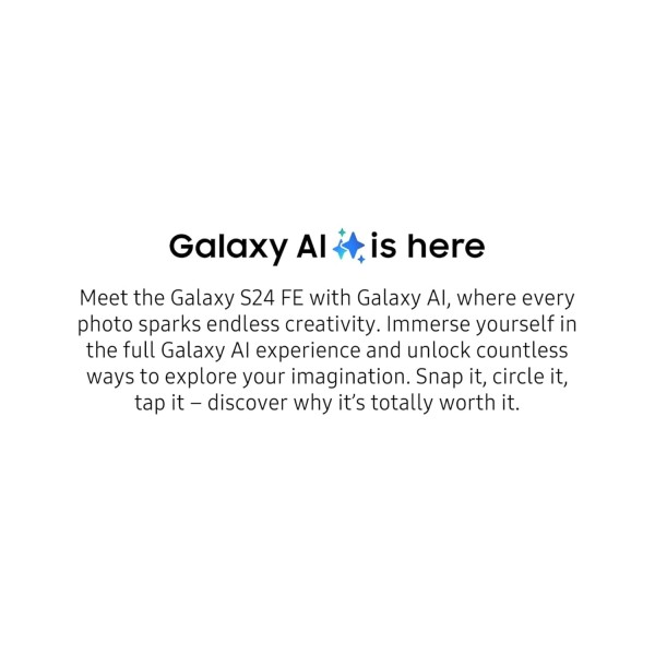Samsung Galaxy S24 FE 5G AI Smartphone (Graphite, 8GB RAM, 128GB Storage)