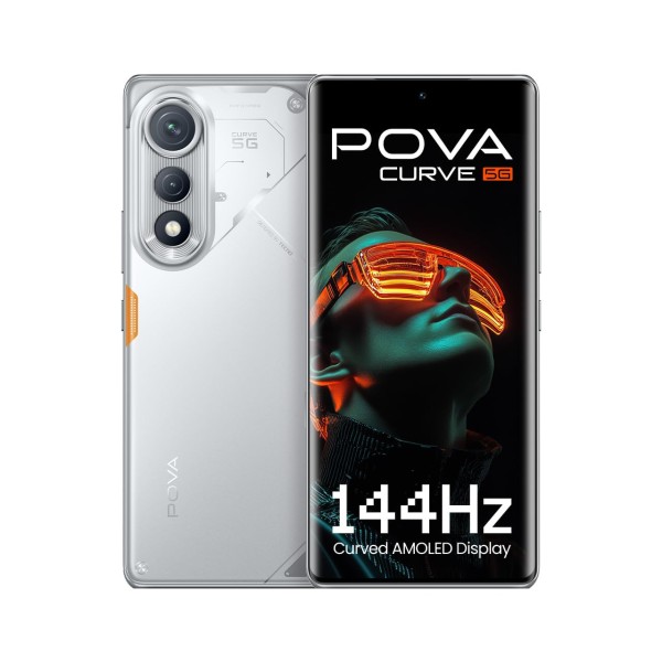 TECNO POVA Curve 5G (8GB+128GB), 144Hz AMOLED, Slimmest 7.45mm Curve with 5500mAh Battery, Segment's 1st AI
