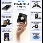 Tecno Phantom V Flip 5G (Iconic Black 8 GB RAM) 256 GB Storage