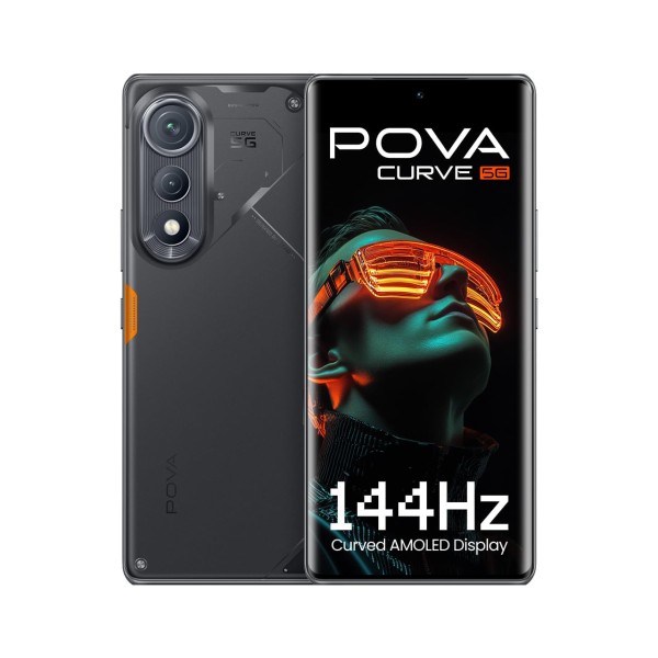 TECNO POVA Curve 5G (8GB+128GB), 144Hz AMOLED, Slimmest 7.45mm Curve with 5500mAh Battery, Segment's 1st AI