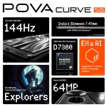 TECNO POVA Curve 5G (8GB+128GB), 144Hz AMOLED, Slimmest 7.45mm Curve with 5500mAh Battery, Segment's 1st AI