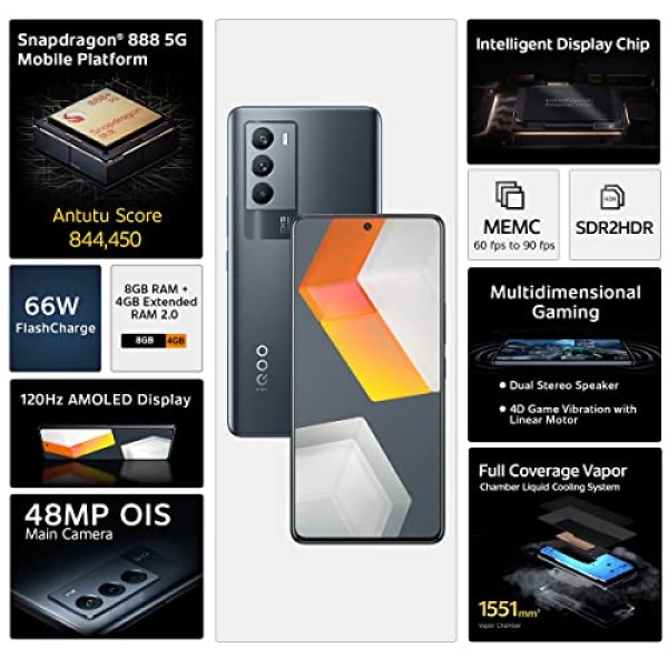 iQOO 9 SE (Space Fusion, 12GB RAM, 256GB Storage) refurbished