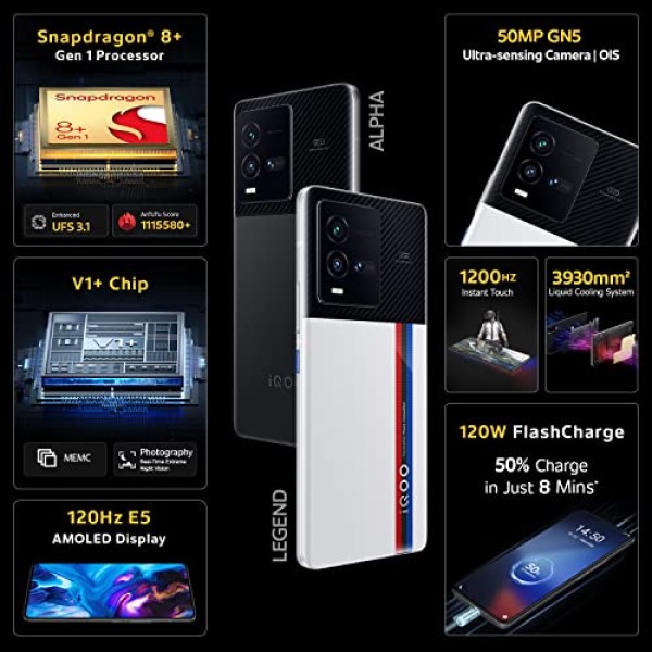 iQOO 9T 5G (Alpha, 12GB RAM, 256GB Storage) refurbished