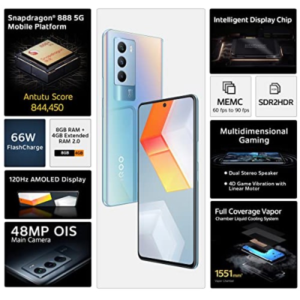 iQOO 9 SE 5G (Sunset Sierra, 8GB RAM, 128GB Storage) refurbished