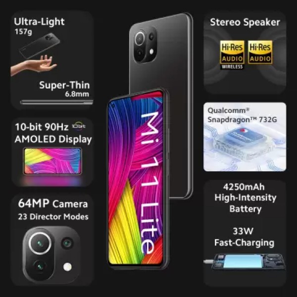 Mi 11 Lite Vinyl Black 128 GB 8 GB RAM (refurbished)