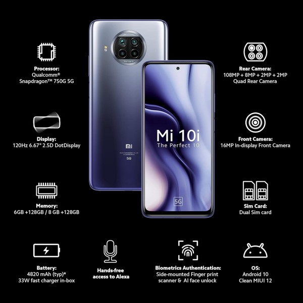 Mi 10i Atlantic Blue, 128GB 8GB RAM refurbished