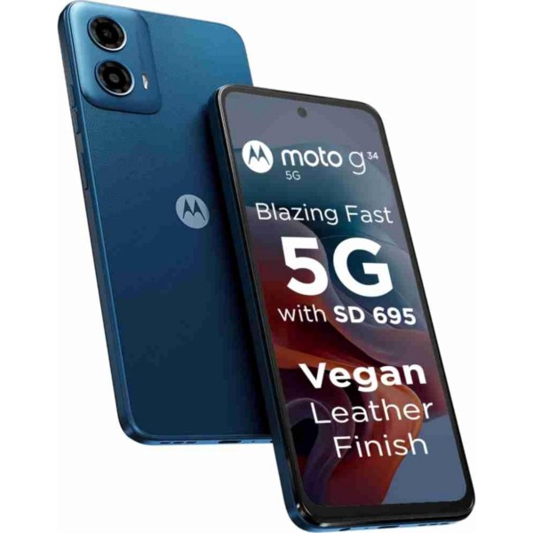 Motorola G34 5G (Ice Blue, 8GB RAM, 128GB Storage) (refurbished)
