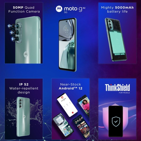 Motorola G62 5G (8GB, 128GB) (Midnight Gray) refurbished