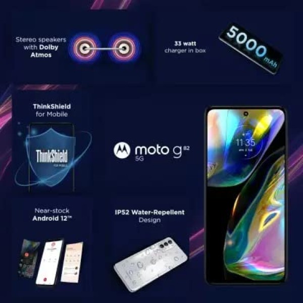 Motorola g82 5G (6GB, 128GB) (White Lily) refurbished