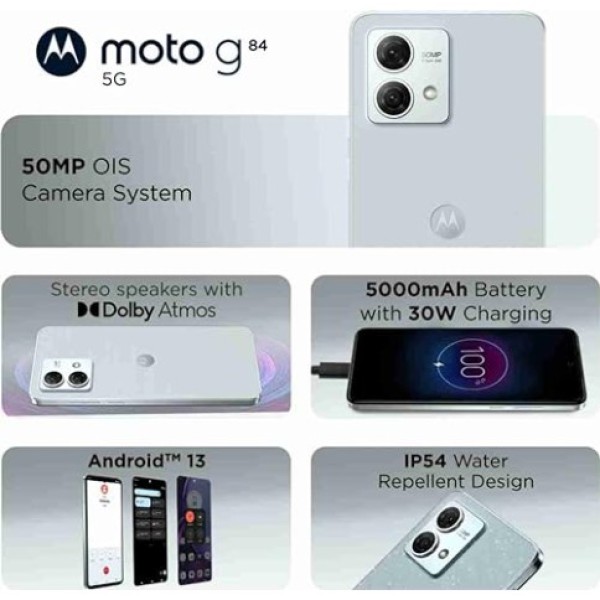 Motorola G84 5G (Marshmallow Blue, 12GB RAM, 256GB Storage) refurbished