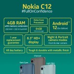 Nokia C12 2GB RAM 64GB Storage Charcoal refurbished