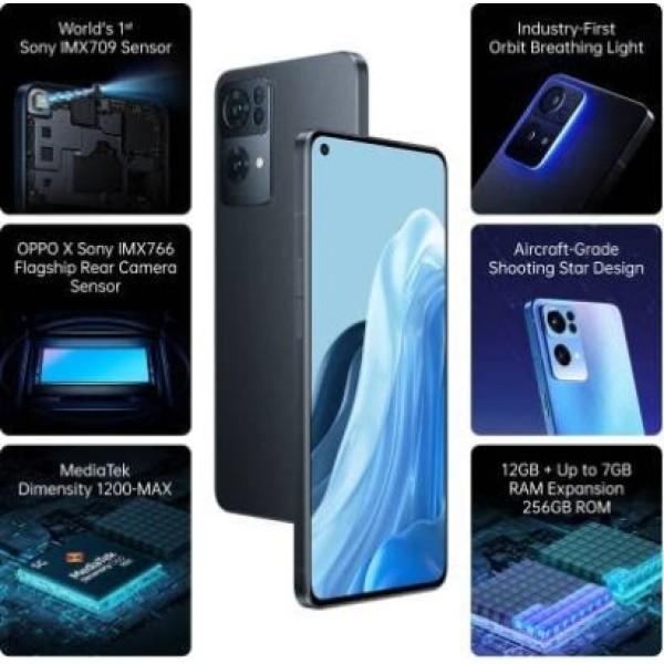 Oppo Reno7 Pro 5G (Starlight Black, 12 GBRAM, 256GB Storage) refurbished