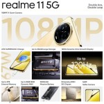 Realme 11 5G (Glory Gold, 8GB RAM, 256GB Storage) refurbished