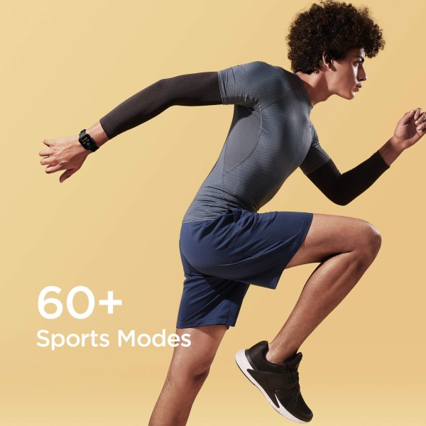 Amazfit Bip U Smart Watch SpO2 Stress Monitor 3.63 cm 1.43 HD Color Display 60 Breathing Training 50 Watch Faces Black