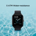 Amazfit Bip U Smart Watch SpO2 Stress Monitor 3.63 cm 1.43 HD Color Display 60 Breathing Training 50 Watch Faces Black