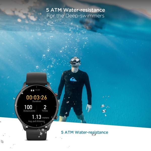 Amazfit GTR 2e SmartWatch with Curved Design Obsidian Black Regular Smart Watch