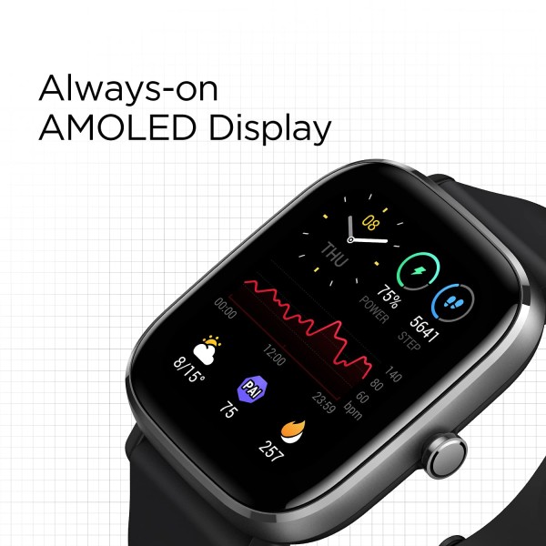 Amazfit GTS2 Mini Smart Watch AMOLED Display, Alexa Built-in, SpO2, 14 Days' Battery Life, 68 Sports Modes, (Meteor Black)