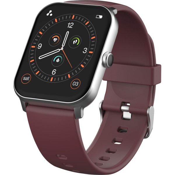 Ambrane Wise Eon Pro1.85 lucid display with BT calling Smartwatch (Black Strap, Regular)