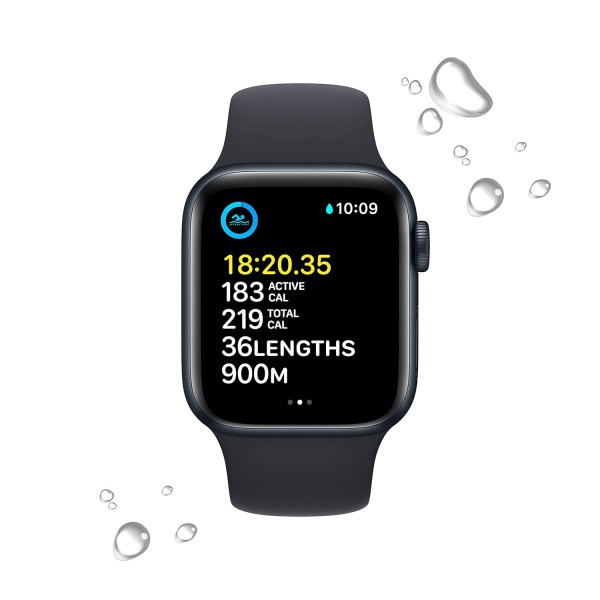 Apple Watch SE (2nd Gen) [GPS 40 mm] Smart Watch w/Midnight Aluminium Case & Midnight Sport Band. Fitness & Sleep Tracker, Crash Detection, Heart Rate Monitor, Retina Display, Water Resistant