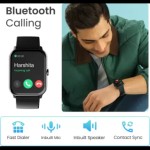 Ambrane Wise-Eon 1.69Lucid Display bluetooth calling function and 7 days battery life Smartwatch (Black Strap, Regular)