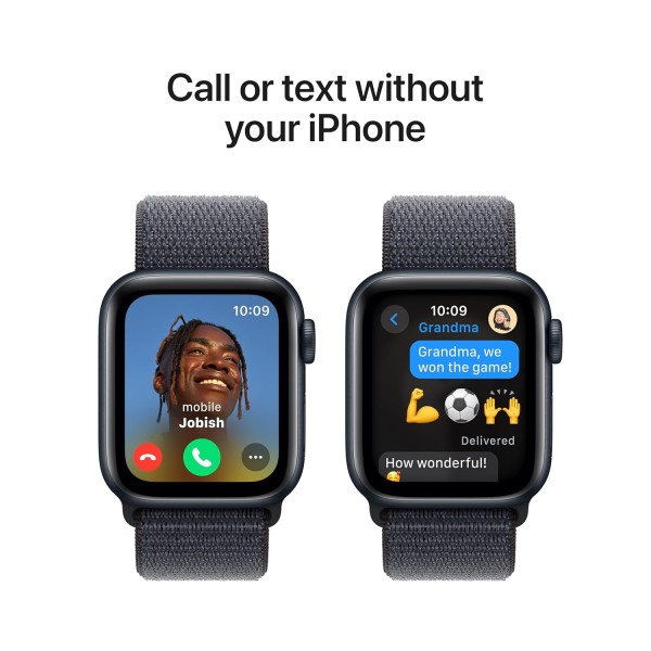 Apple Watch SE (2nd Gen, 2023) [GPS 40mm] Smartwatch with Midnight Aluminum Case with Ink Sport Loop. Fitness & Sleep Tracker, Crash Detection, Heart Rate Monitor, Retina Display