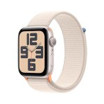 Apple Watch SE 2 GPS 44mm (2nd Gen) Starlight Aluminium with Starlight Sport Band (Starlight Strap, Free Size)