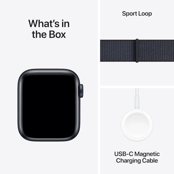 Apple Watch SE (2nd Gen, 2023) [GPS 40mm] Smartwatch with Midnight Aluminum Case with Ink Sport Loop. Fitness & Sleep Tracker, Crash Detection, Heart Rate Monitor, Retina Display