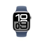 Apple Watch Series 10 [GPS + Cellular 42 mm] Smartwatch with Silver Aluminium Case with Denim Sport Band- S/M. Fitness Tracker, ECG App, Always-On Retina Display, Water Resistant