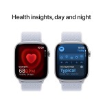 Apple Watch Series 10 [GPS 46 mm] Smartwatch with Silver Aluminium Case with Blue Cloud Sport Loop. Fitness Tracker, ECG App, Always-On Retina Display, Carbon Neutral