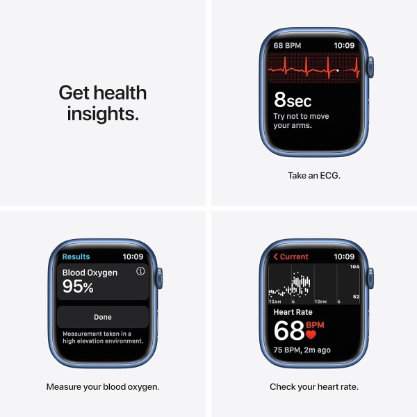 Apple Watch Series 7 (GPS + Cellular, 45mm) - Blue Aluminium Case with Abyss Blue Sport Band - Regular