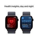 Apple Watch Series 10 [GPS 46 mm] Smartwatch with Jet Black Aluminium Case with Ink Sport Loop. Fitness Tracker, ECG App, Always-On Retina Display, Carbon Neutral