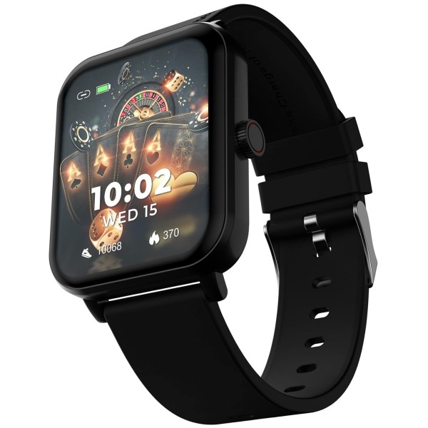 beatXP Marv Ace 1.85” HD Display Bluetooth Calling Smart Watch, Rotary Crown, 240 * 284px, 500 Nits, 60Hz Refresh Rate, 100+ Sports Modes (Black)