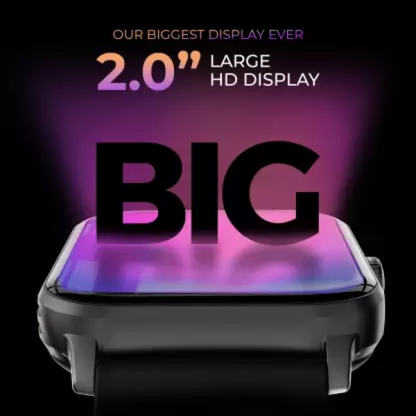 beatXP Unbound NEO 1.8 Super AMOLED 2.5D Curved Display, One-Tap BT Calling Smartwatch (Black)