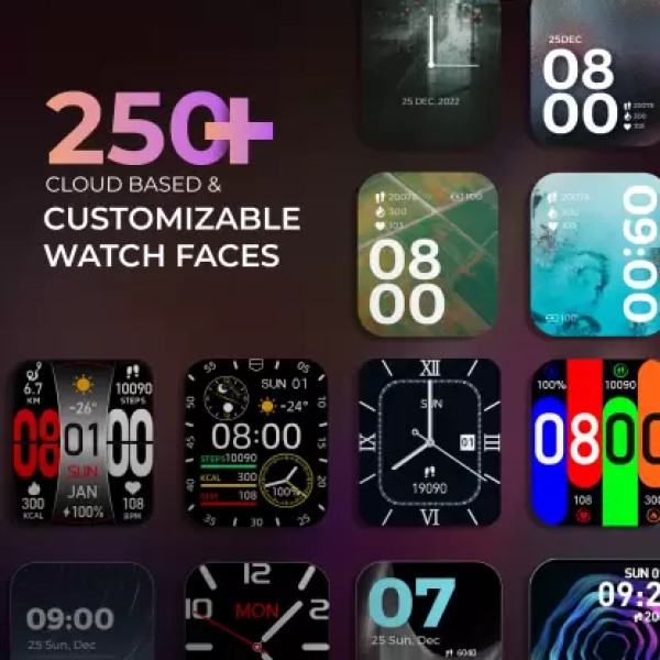 beatXP Unbound NEO 1.8 Super AMOLED 2.5D Curved Display, One-Tap BT Calling Smartwatch (Black)