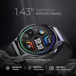 beatXP Evoke 1.43 Super Retina AMOLED Display Bluetooth Calling Smart Watch, 466 * 466px, 1000 Nits, 60Hz Refresh Rate, 100+ Sports Modes