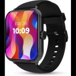 beatXP Unbound NEO 1.8 Super AMOLED 2.5D Curved Display, One-Tap BT Calling Smartwatch (Black)