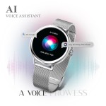 beatXP Eva 1.2 Super AMOLED Display, Bluetooth Calling Smart Watch for Women, Metal Body, 360 * 360px, Menstrual Tracker, 100+ Sports Modes, 24/7 Health Tracking, Rotary Crown, IP68 (Gold) (Unbox)