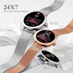 beatXP Eva 1.2 Super AMOLED Display, Bluetooth Calling Smart Watch for Women, Metal Body, 360 * 360px, Menstrual Tracker, 100+ Sports Modes, 24/7 Health Tracking, Rotary Crown, IP68 (Gold) (Unbox)
