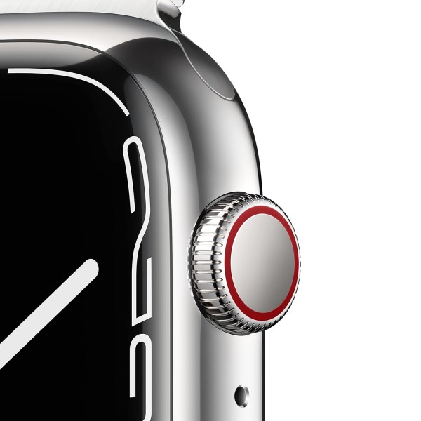 Apple Watch Series 7 (GPS + Cellular, 45mm) - Silver Stainless Steel Case with Silver Milanese Loop