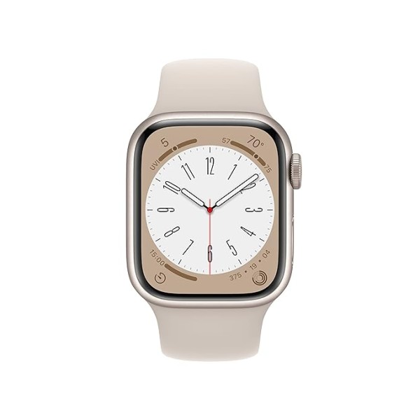 Apple Watch Series 8 [GPS + Cellular 41 mm] Smart Watch w/Starlight Aluminium Case with Starlight Sport Band. Fitness Tracker, Blood Oxygen & ECG Apps, Always- On Retina Display, Water Resistant