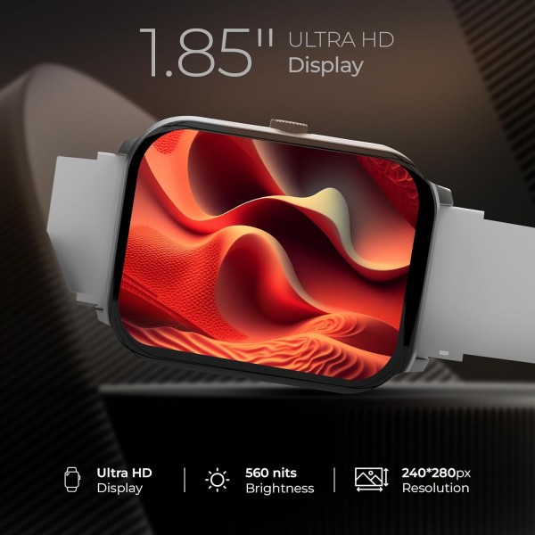 beatXP Marv Neo Smart Watch with 1.85” Ultra HD Display, Bluetooth Calling Silver