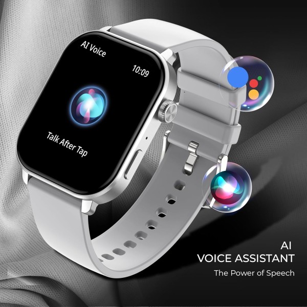 beatXP Unbound Pro 1.96 Super AMOLED Display Bluetooth Calling Smart Watch, Metal Body, Rotary Crown, 410 * 502px, 800 Nits, 60Hz Refresh Rate, 100+ Sports Modes, 24/7, IP67 (Silver Metal)