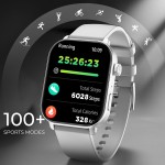beatXP Unbound Pro 1.96 Super AMOLED Display Bluetooth Calling Smart Watch, Metal Body, Rotary Crown, 410 * 502px, 800 Nits, 60Hz Refresh Rate, 100+ Sports Modes, 24/7, IP67 (Silver Metal)