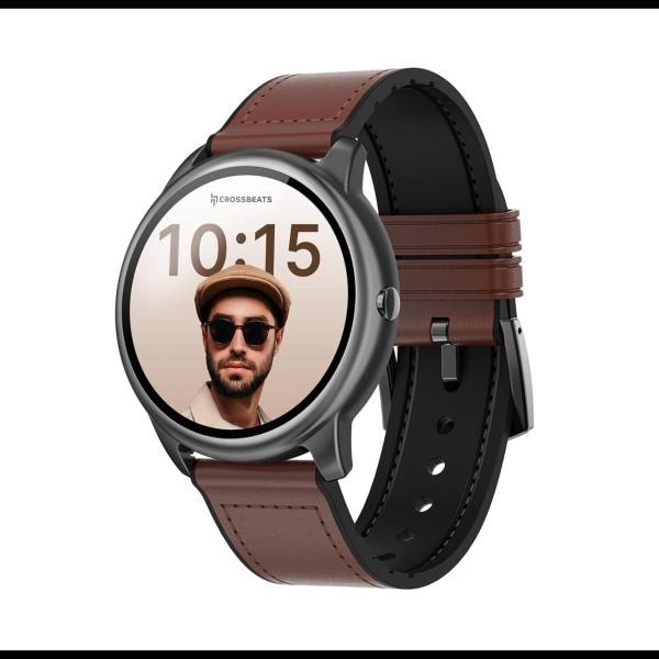 CrossBeats ORBIT- Special Edition- 1.3 IPS HD Display BT Calling Smartwatch Brown