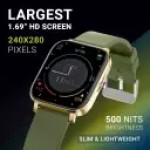 CrossBeats Ignite LYT MAX 1.9 Display In- Built Games Smartwatch Green