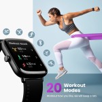 Boult Cosmic 1.69 inch Display, Complete Health Monitoring, Multiple Watch Faces, IP67 Smartwatch (Black Strap, Free Size)
