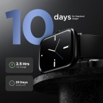 Boult Cosmic 1.69 inch Display, Complete Health Monitoring, Multiple Watch Faces, IP67 Smartwatch (Black Strap, Free Size)
